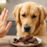 Auf dem Bild ist ein Hund zu erkennen, der Schokolade nicht essen darf. Die Frage, was darf ein Hund essen stellen sich viele Menschen und dieses Bild gibt Antwort darauf.